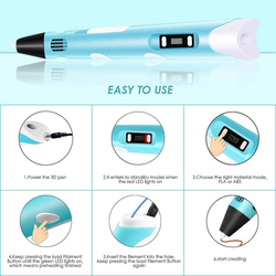 3D Pen upgrade Intelligent 3D Printing Pen with Smoother Experience 3D Art Printing Printer Pens with LCD Screen Automatic Feeding include12 Colors PLA Filament Refills,Interesting Gifts for All Ages