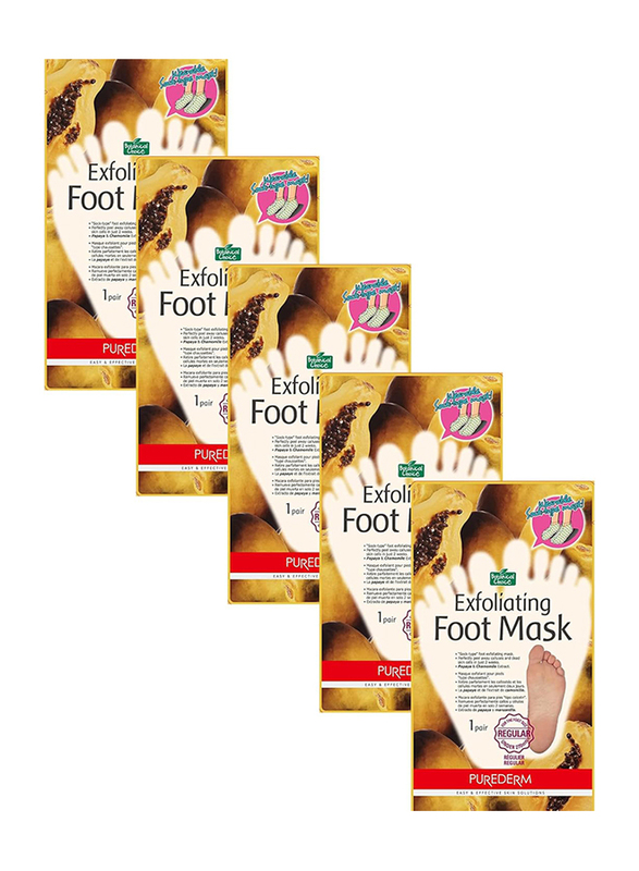 Purederm Botanical Choice Exfoliating Foot Mask Regular, 5 Pieces