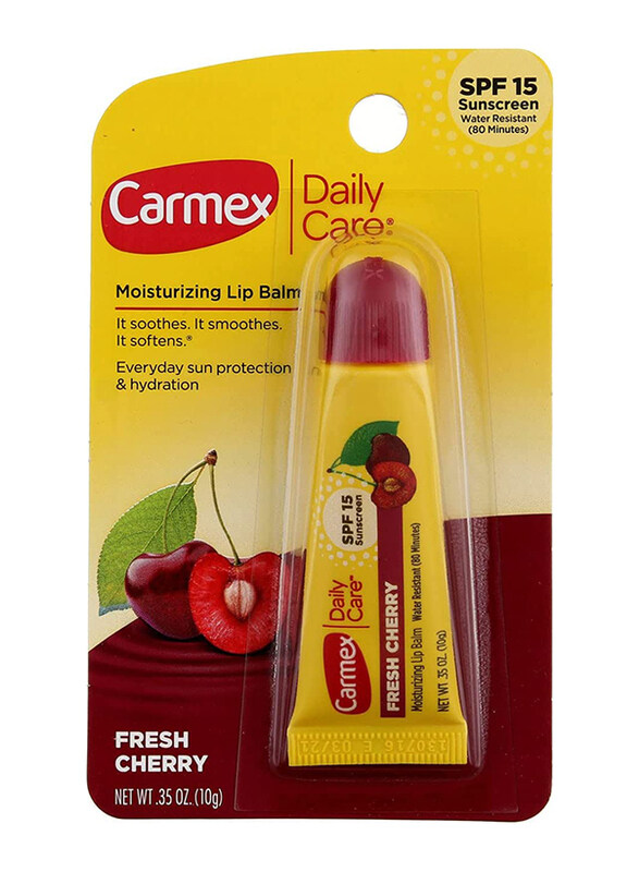 

Carmex Daily Care Moisturizing Lip Balm SPF 15 Lip Protectant, 10gm, Fresh Cherry, Red