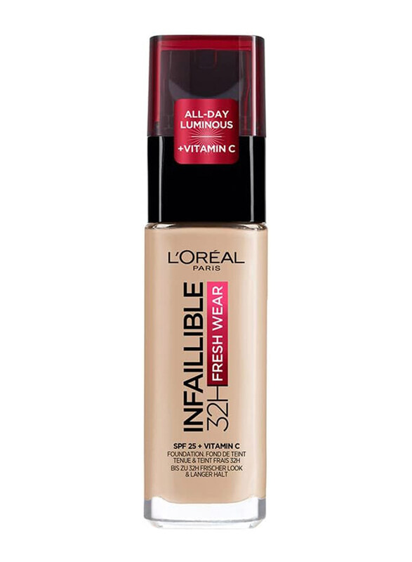 

L'Oreal Paris Infaillible 32H Fresh Wear SPF 25 All-Day Luminous Vitamin C Foundation, 30ml, 130 Beige