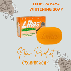 Likas Skin Whitening Papaya Herbal Soaps, Yellow, 1 Piece