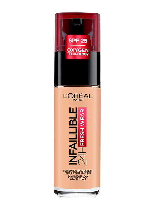 

L'Oreal Paris Infaillible 24H Fresh Wear SPF 25 Oxygen Technology Foundation, 30ml, 120 Vanilla, Beige