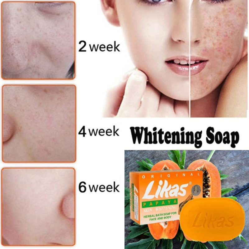 Likas Skin Whitening Papaya Herbal Soaps, Yellow, 1 Piece