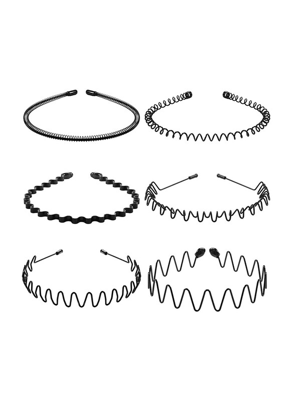 

ARK Wavy Metal Hair Hoop Ordinary Headband, 6 Pieces