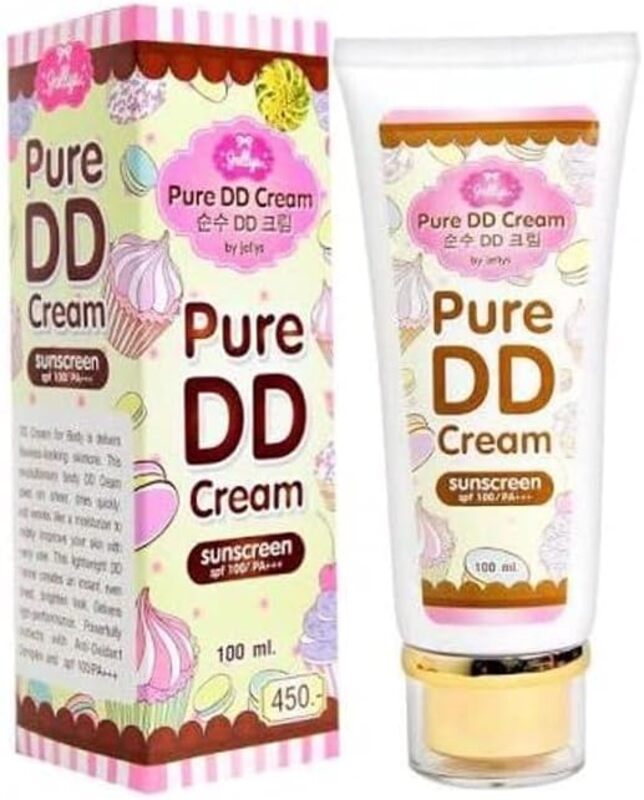 Jelly's Pure DD Cream Sunscreen SPF 100 PA+++ for Smooth & Even Skin, 100ml