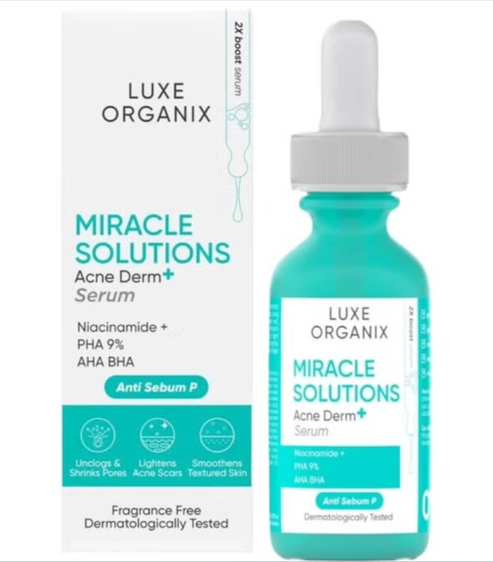 

Luxe organix miracle solution acne derm serum 30ml