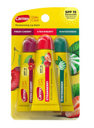 Carmex Daily Care Moisturizing Lip Balm Stick in Blister, 0.35Oz, 3 Piece, Multicolour