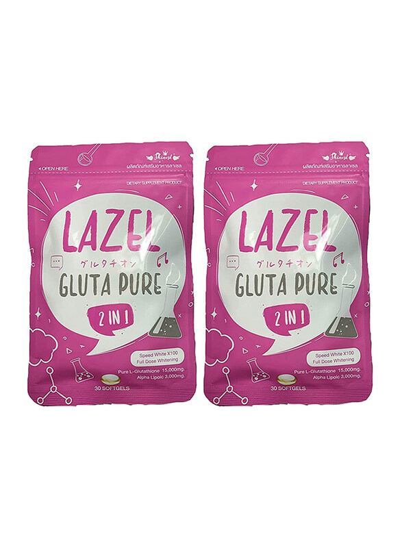 

Lazel Gluta Pure 2-in-1 Dietary Supplement, 30 Softgels x 2 Piece