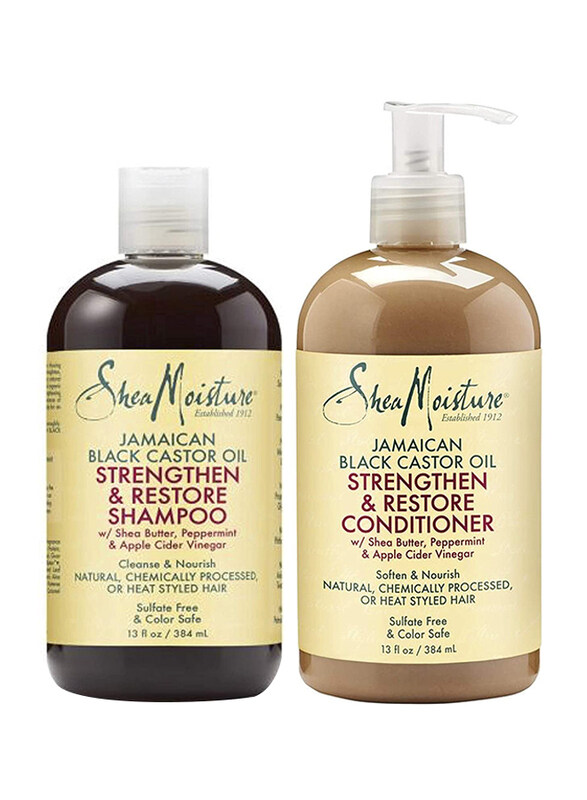 

Shea Moisture Jamaican Black Castor Oil Shampoo & Conditioner for All Type Hair, 384ml, 2 Pieces