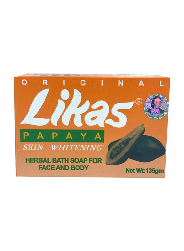 Likas Skin Whitening Papaya Herbal Soaps, Yellow, 2 Pieces