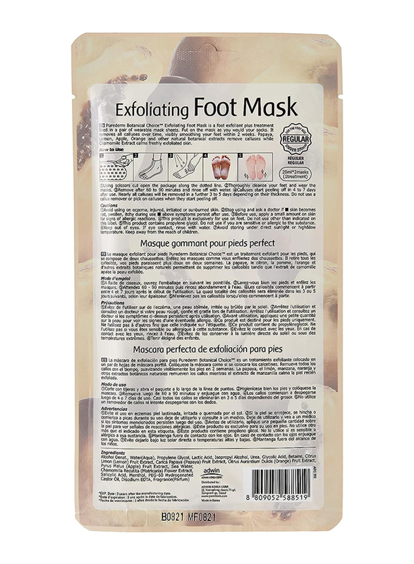Purederm Exfoliating Foot Mask Regular, 1 Pair