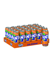 Fanta Orange Carbonated Soft Drink, 24 Cans x 330ml