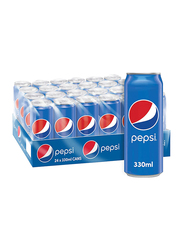 Pepsi Regular Soft Drink, 24 Cans x 330ml