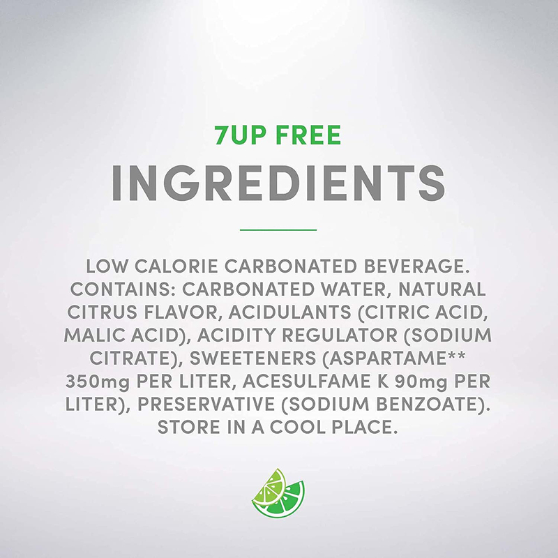 7UP Free Carbonated Soft Drink, 24 Cans x 330ml