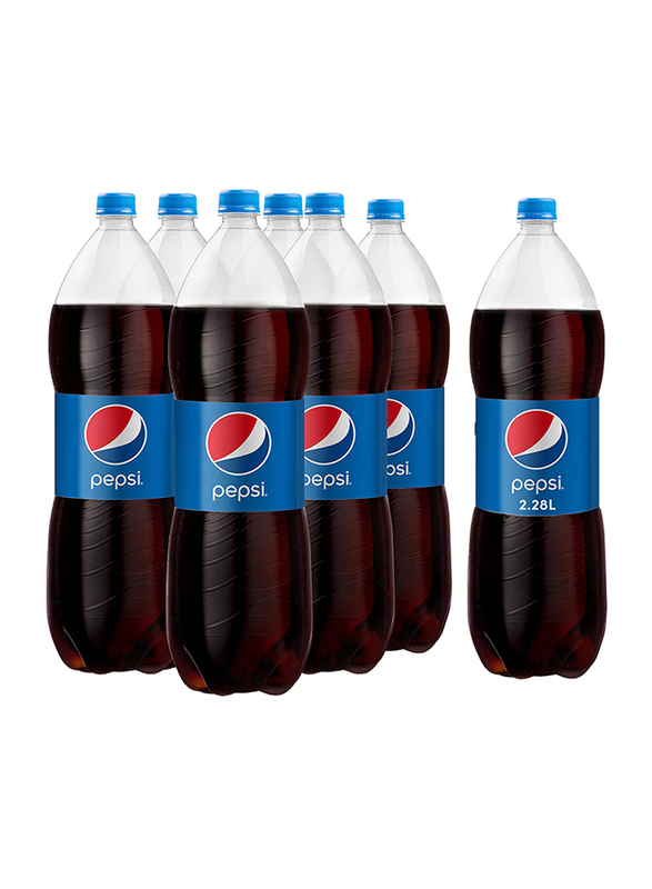 Pepsi Regular Soft Drink Plastic Bottle, 6 x 2.28 Liter