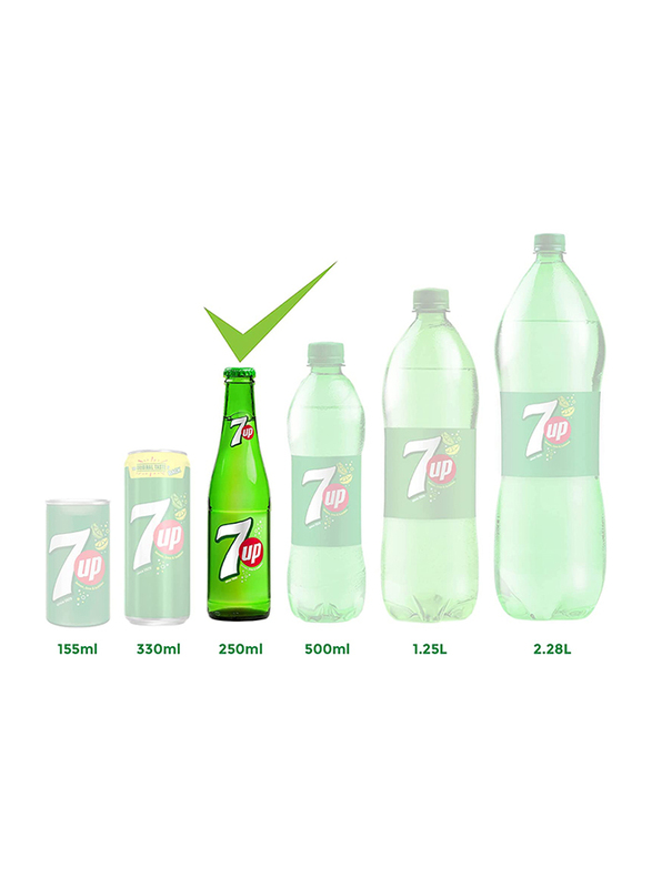 7UP Carbonated Soft Drink Glass Bottle, 24 x 250ml