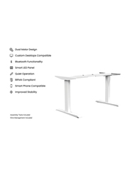Navodesk Height Adjustable Computer Study Desk with Bluetooth, Black/White