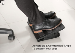 Navodesk Premium Ergonomic Footrest with Tilt Function & Non-Skid Surface, Black, 1 Piece