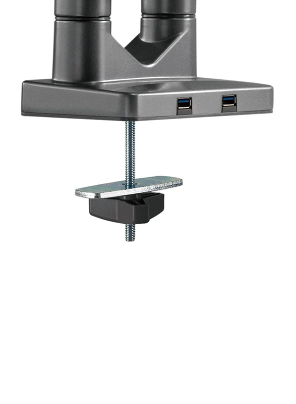 Navodesk Premium Quality Ergonomic Monitor Desk Mount with Gas Spring Tech & USB Hub, Grey