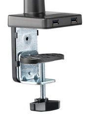 Navodesk Premium Quality Ergonomic Monitor Desk Mount with Gas Spring Tech & USB Hub, Grey