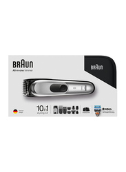 Braun 10-in-1 Beard Trimmer & Hair Clipper, MGK7920, Black/Silver