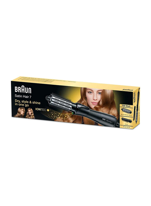 Braun Satin Hair 7 Airstyler with Iontec Technology & Comb Attachment, AS720, Black