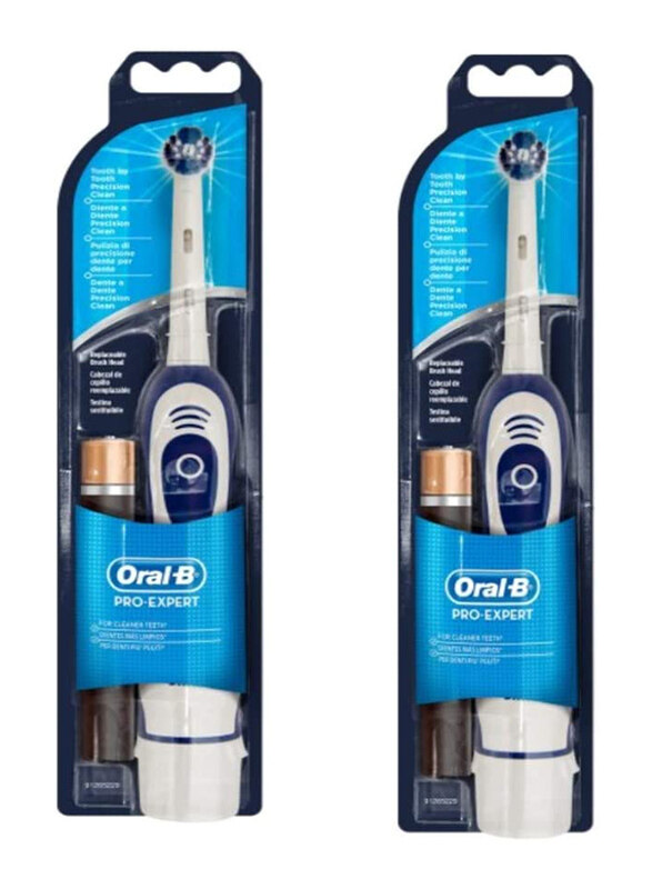 

Oral B 2 Braun Advanced Power 400 Battery-Operated Toothbrush, White, 2 Piece