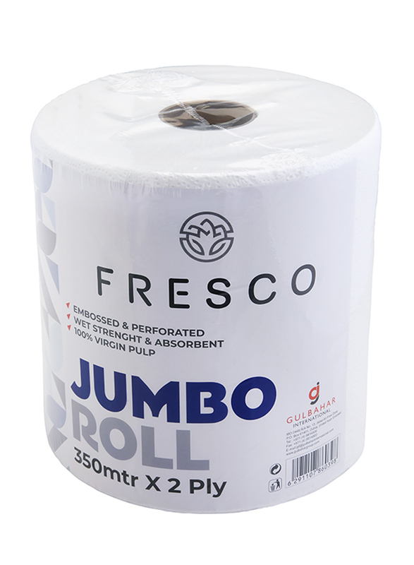 Fresco Maxi Jumbo Roll Tissue, 1KG, 350 mtr x 2 Ply