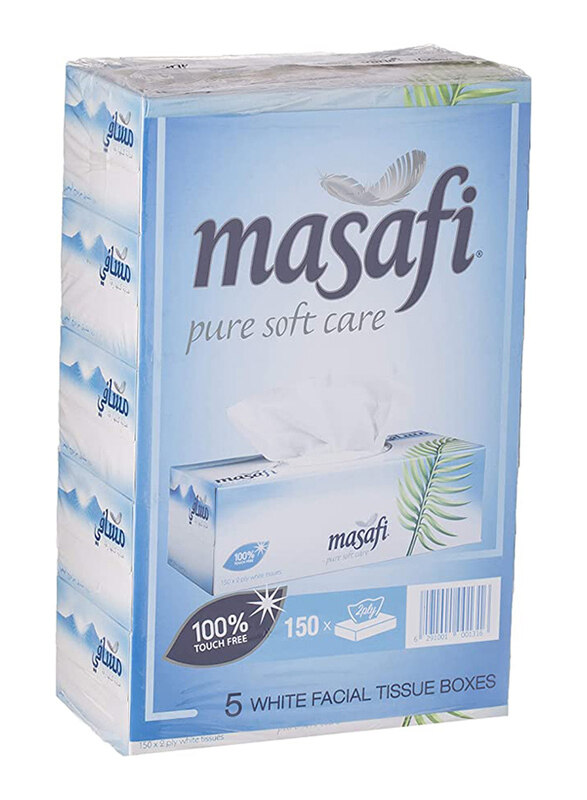 

Masafi 2 Ply Facial Tissue Box, 150 Sheets X Pack Of 5