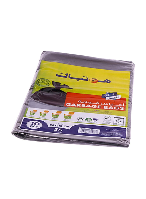 

Hotpack Heavy Duty Black Garbage Bags 80x110cm, 10 Pieces