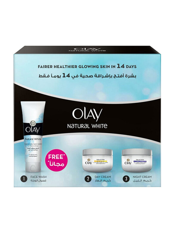 

Olay Natural White Day & Night Cream + Face Wash Free 2 pcs x 50 ml