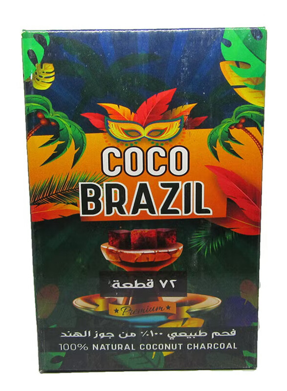 

Coco Brazil Natural Coconut Charcoal, Black, 72 Pieces