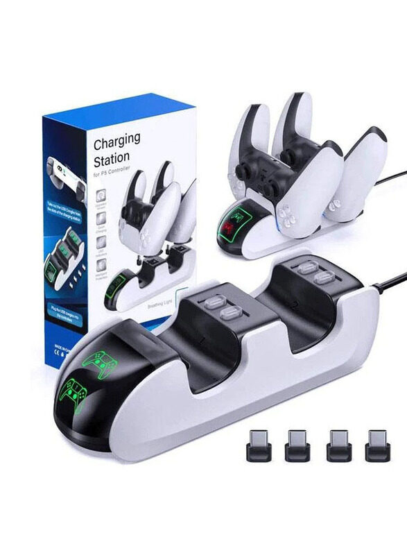 

Sony OIVO Charging Station for PlayStation PS5 Controllers, Black/White