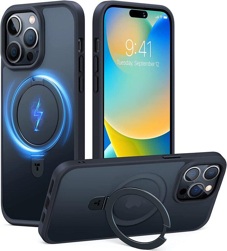 

Torras UPRO Ostand Matte iPhone 14 Max Pro case Compatible with Magsafe - Black