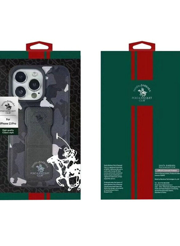 

Santa Barbara Polo & Racquet Club Enos Series Apple iPhone 13 Pro Camouflage Pattern Back Cover, Grey
