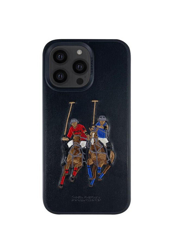 

Santa Barbara Polo & Racquet Club Jocket Series PU leather Embroidery Classic Phone Case compatible with iPhone 14 Pro - Black