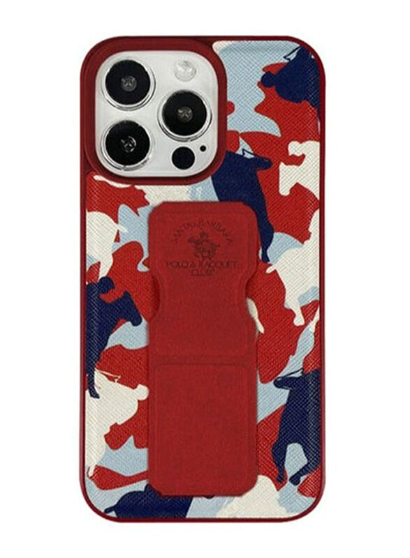 

Santa Barbara Polo & Racquet Club Enos Series Apple iPhone 13 Pro Max Emboss Technology 3D Back Case, Red