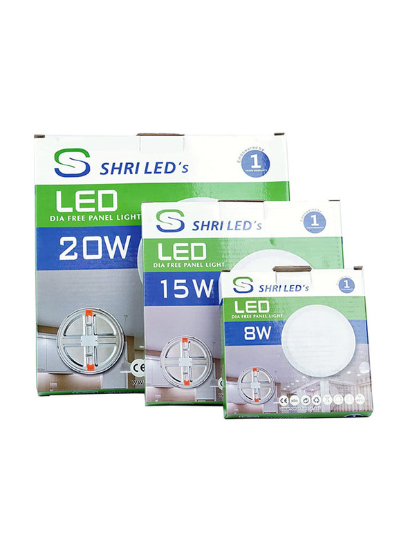  LED's Round Panel Light recessed , 20W, White Smart Sense Shri