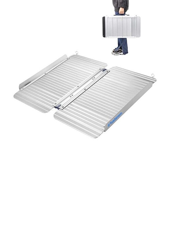 

Ruedamann Aluminium Folding Portable Ramp, 2ft x 28.3in, Silver