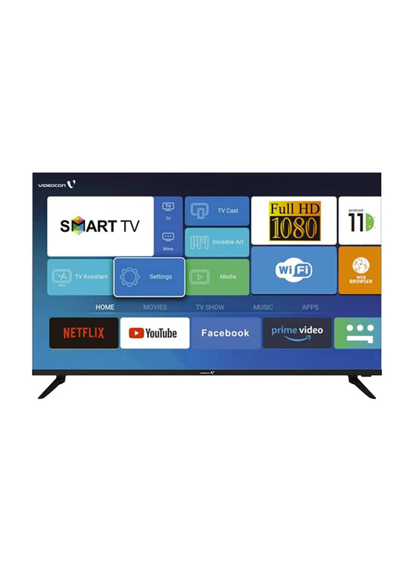 Videocon 43-Inch Full HD Smart LED TV with Android 11, E43EL1100, Black