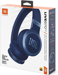 JBL LIVE 670NC Wireless On-Ear Headphones with True Adaptive Noise Cancelling,Blue