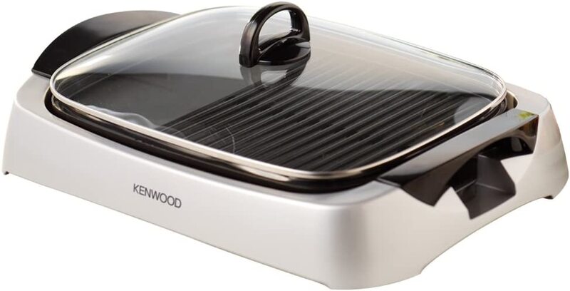 Kenwood Griddle with Glass Lid, 2000W, HG266, Silver/Black