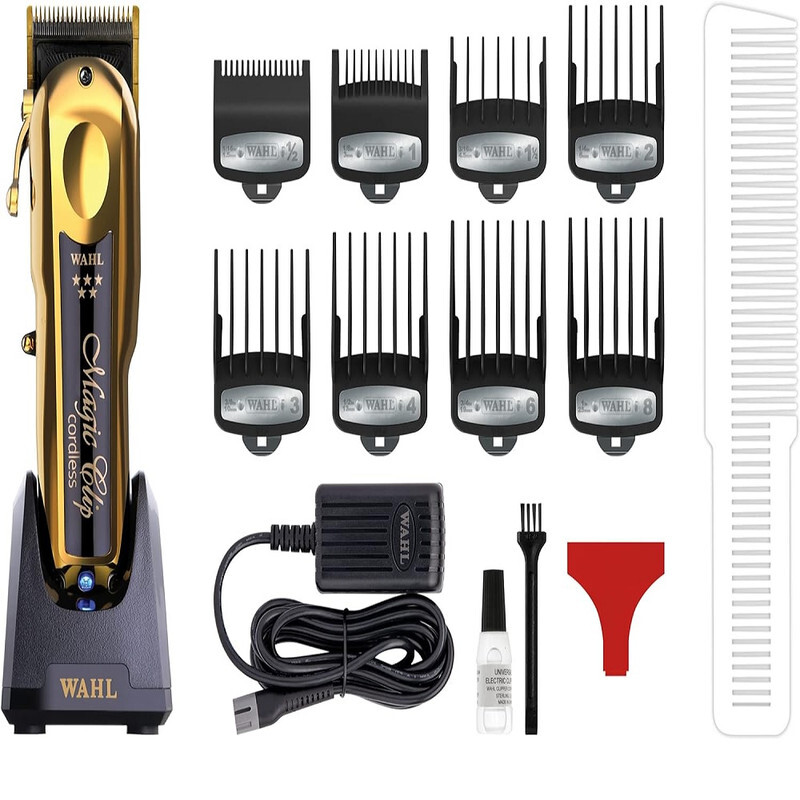 Wahl Professional 5 Star Gold Cordless Magic Clip Hair Clipper with 100 plus Minute Run Time for Professional Barbers and Stylists , Model 8148