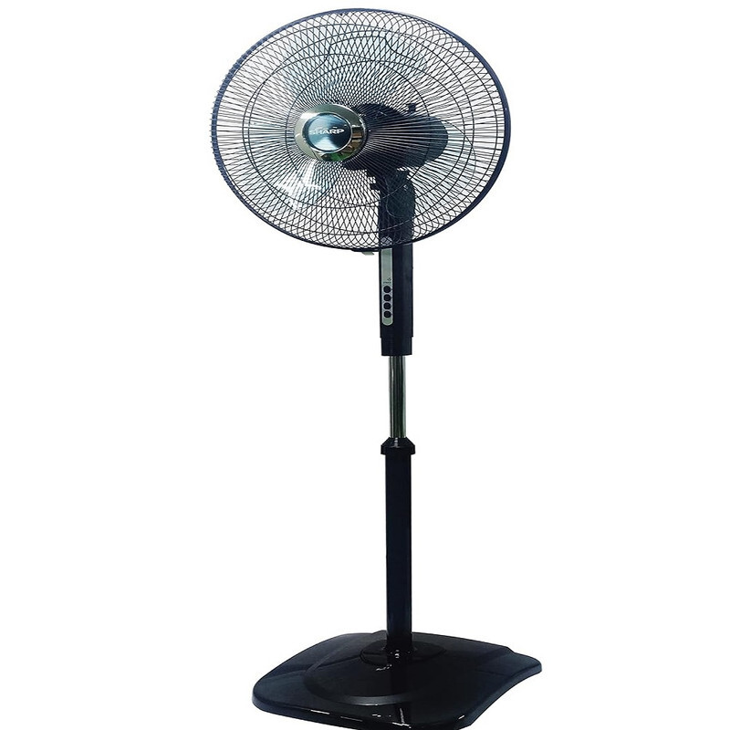 Sharp 16 Inches or 40cms Blade 50 Watts Pedestal Free Standing Fan, Made In Malaysia, Pjs169, Dark Grey
