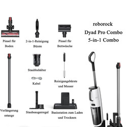 Roborock Dyad PRO Combo Wet Dry Vacuum Cleaner, 5-in-1 Cordless Vacuum for Multi-Surface, Vanquish Wet and Dry Messes, Self-Cleaning & Drying, Perfect for Sticky Messes and Pet Hair