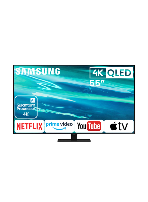 Samsung 55-Inch 4K Ultra HD QLED Smart TV, QA55Q80AAUXZN, Black