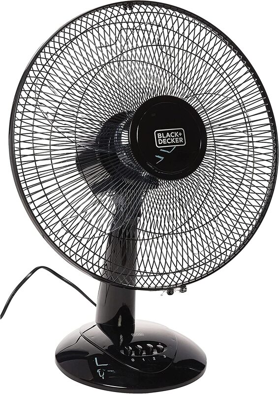 Black+Decker 16-inch Desktop Fan, 60W, FD1620-B5, Black