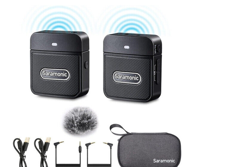

Saramonic Wireless Lavalier Microphone Blink100 B1 2.4GHz Wireless Microphone With Transmitter and Receiver for DSLR Cameras, iPhone,iPad and Android,