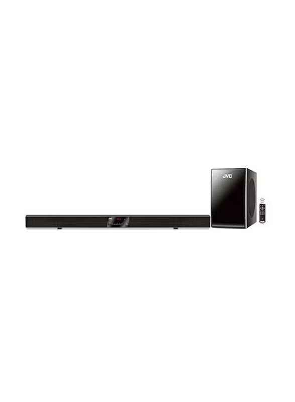 JVC 2.1 Channel Soundbar With Subwoofer Home Theater Surround Sound Speaker System, THBY370A Black