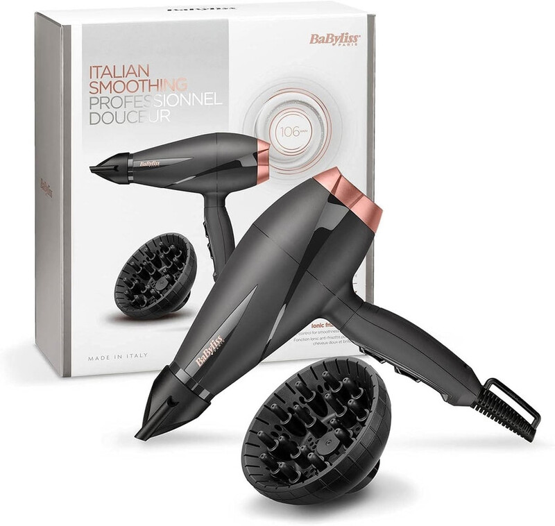 BaByliss Paris Hair Dryer, Salon-grade Motor With 2100w & Ionic Frizz-control, 6mm Ultra-slim Concentrator Nozzle With Lockable Cold Shot,Italian-made For Lasting Performance,6709DSDE(Black)
